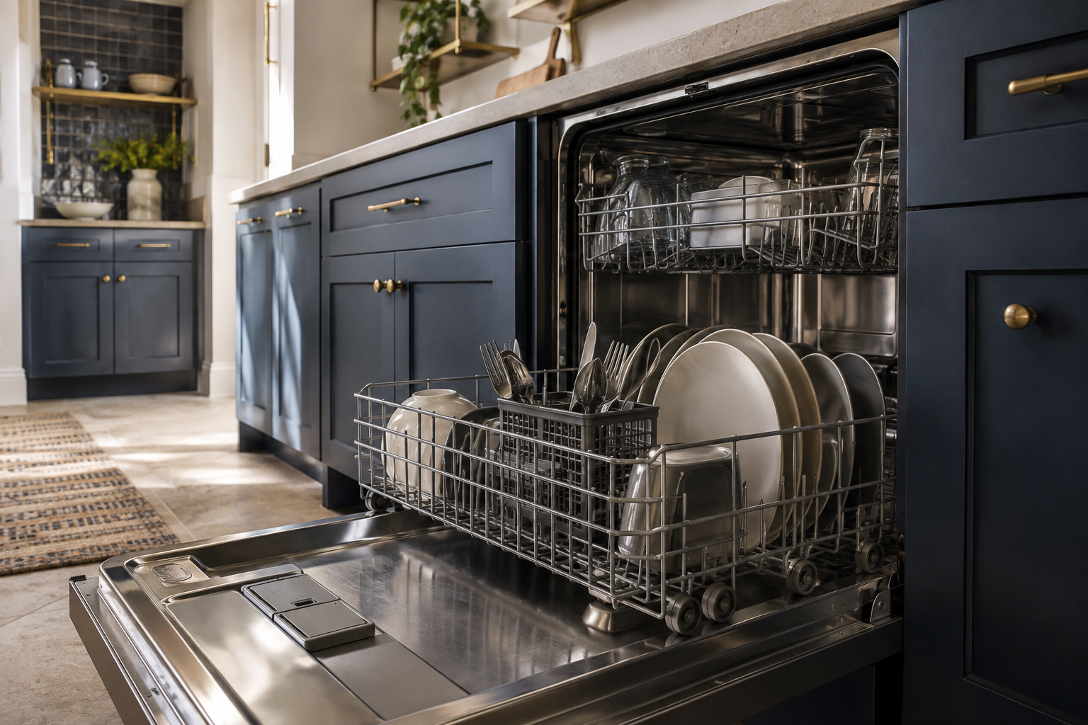 Illustrative Viking dishwasher in a residential kitchen — AI image for Sub-Zero Repair New Castle