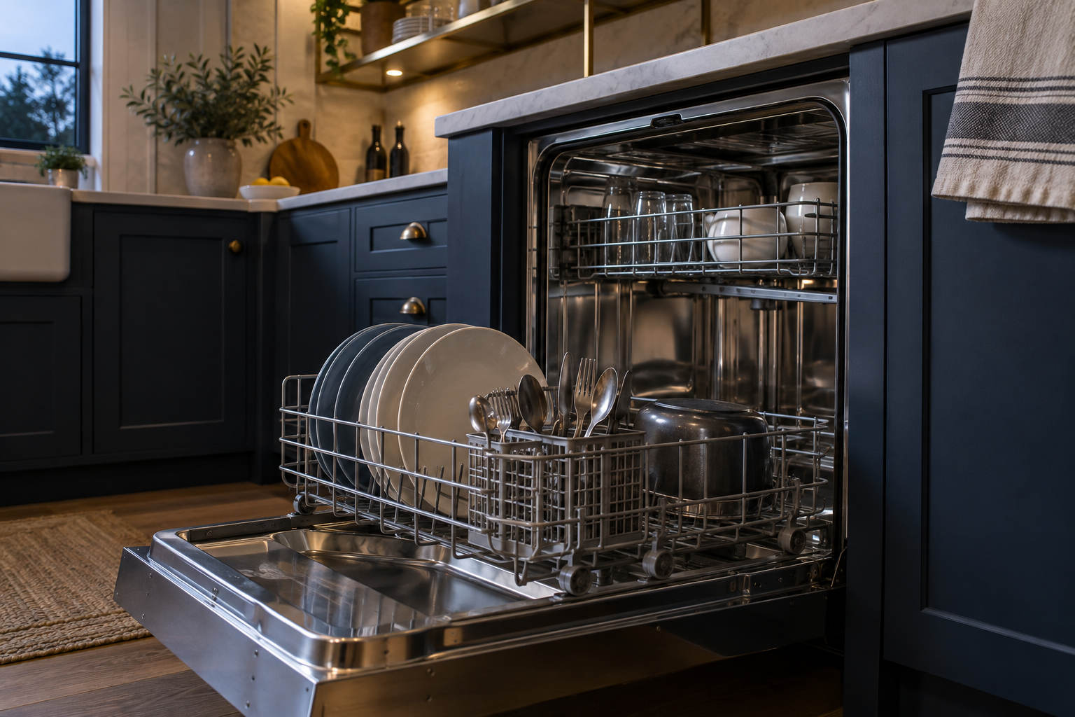 Illustrative Viking dishwasher in a residential kitchen — AI image for Sub-Zero Repair New Castle